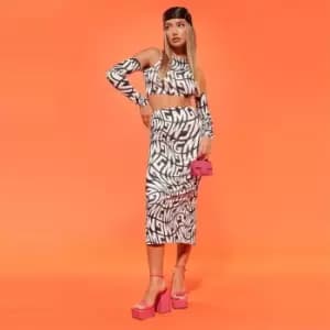Image of Missguided Coord Midaxi Skirt Mg Wavy - Black
