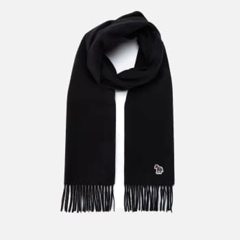 Image of Paul Smith Mens Zebra Patch Scarf - Black