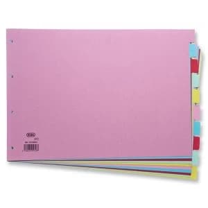 Image of Elba A3 Card Divider Europunched 10 Part Assorted Single