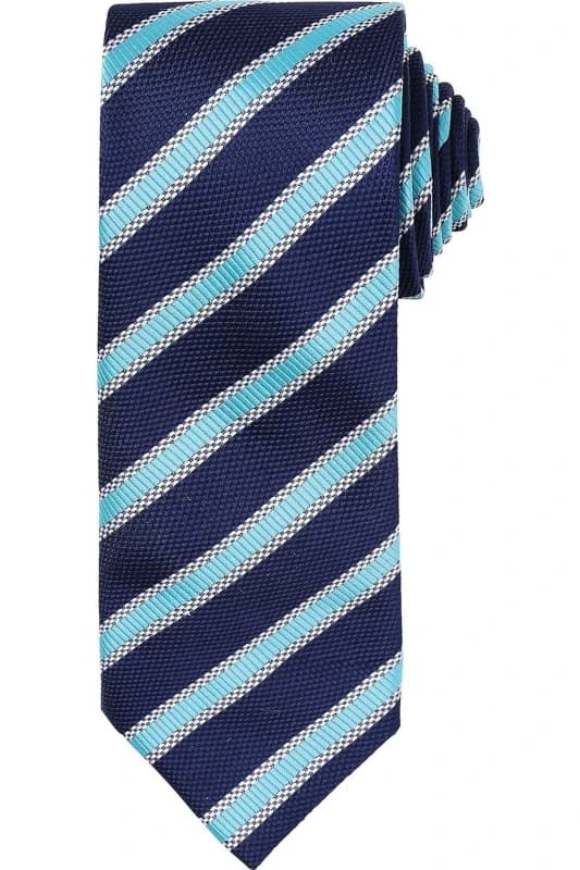 Image of Premier Premier Men Stripe Waffle Tie in Mid Navy Mid Navy One Size Male 5063425959969