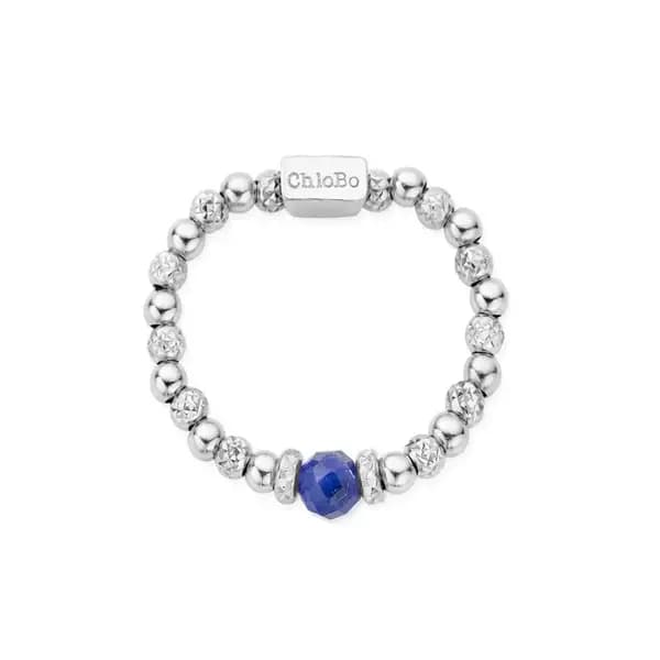 Image of ChloBo Silver Sparkle Sodalite Ring SR2SS - Medium Size: Size - Medium