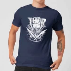 Image of Marvel Thor Ragnarok Thor Hammer Logo Mens T-Shirt - Navy - XXL