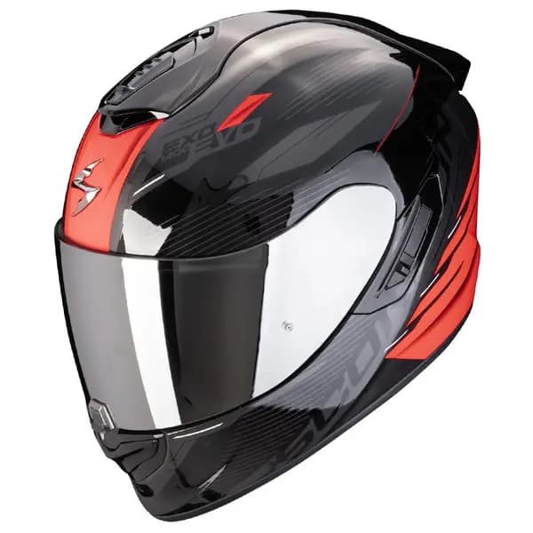 Image of Scorpion EXO-1400 Evo II Air Luma Black Red Full Face Helmet Size XL