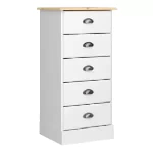 Image of Nola 5 Drawer Chest White And Pine