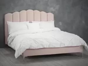 Image of LPD Willow 4ft6 Double Pink Velvet Upholstered Fabric Bed Frame