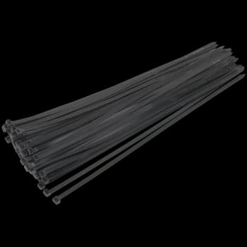 Image of Sealey Black Cable Ties 650mm 12mm