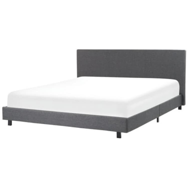 Image of Beliani Bed Fabric Albi 180 X 200 Cm (Eu Super King) Grey