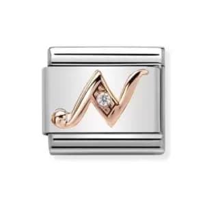 Image of Nomination Classic Rose Gold Letter N Charm