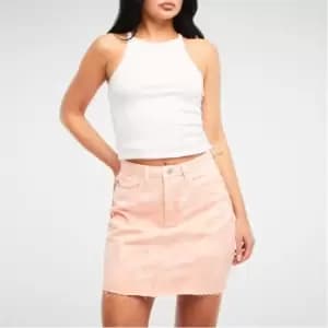 Image of Missguided Tie Dye Denim Mini Skirt - Pink