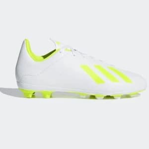 Image of adidas X 18.4 Childrens FG Football Boots - White/SolYellow