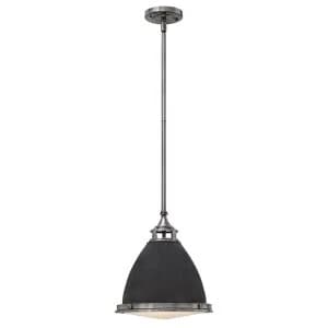 Image of 1 Light Medium Dome Ceiling Pendant Aged Zinc, E27