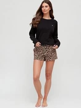 Image of DKNY Modern Classic Pj Short Top And Eyemask Set - Multi Size M Women