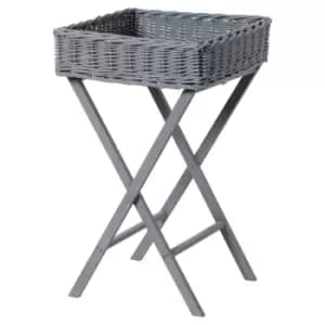 Image of Large Grey Wicker Basket Butler Tray
