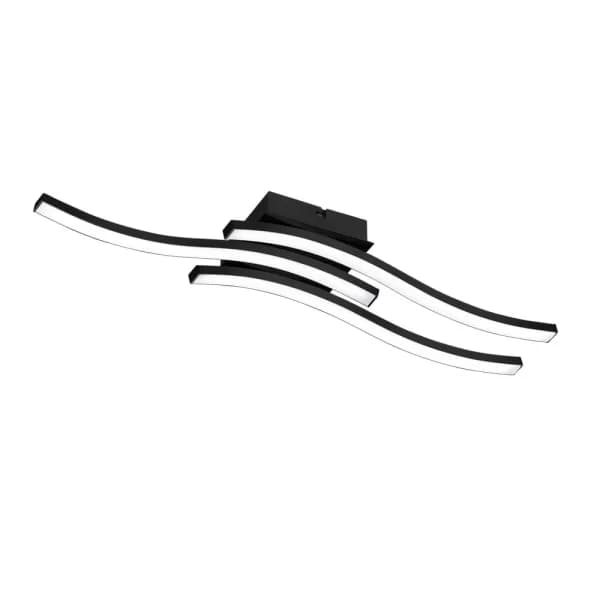 Image of Route Modern 3 Light LED Semi Flush Light Black Matt 3000K