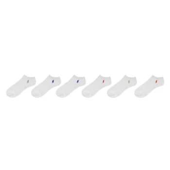 Image of Polo Ralph Lauren 6 Pack Multi Trainer Socks - White