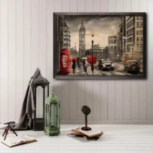 Image of Red C?ty XL Multicolor Decorative Framed Wooden Painting