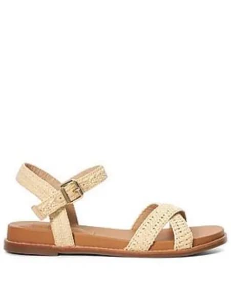 Image of Dune London Lassey Leather Ankle Strap Sandals - Natural, Size 4, Women Natural VYCVA Female 4