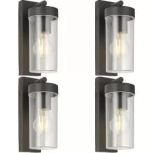 Image of Loops - 4 pack Modern Outdoor IP44 Wall Lantern Light - 15W E27 gls LED - Dimmable