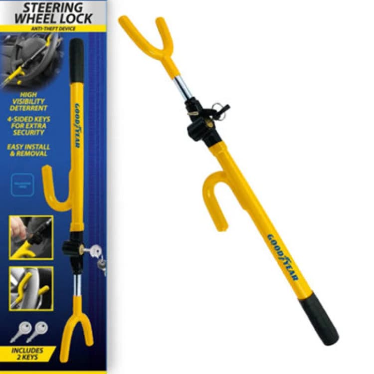 Image of Goodyear Steering Wheel Lock Antitheft Security Car Van Vehicle Safety Universal