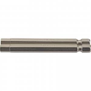 Image of Draper Hex Screwdriver Bit Hex 6mm 75mm Pack of 2