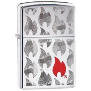 Image of Zippo Flames Design High Polish Chrome Windproof Lighter