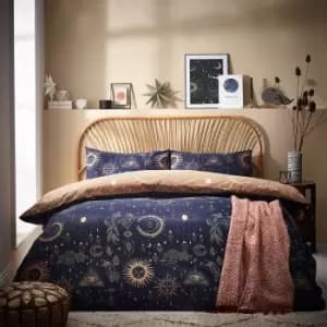 Image of Constellation Celestial Duvet Cover Set Gold/Navy