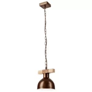Image of Agnese Steel Dome Wall Light Brown, 1x E27