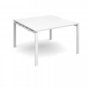 Image of Adapt II Boardroom Table Starter Unit 1200mm x 1200mm - White Frame w