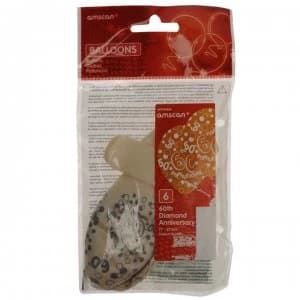Image of Partymor Balloons Pack of 6 - 60th Diamond