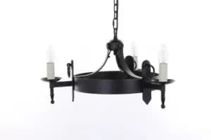 Image of Mitre 3 Light matt Black Ceiling Pendant Light
