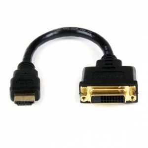 Image of StarTech HDMI to DVI D 8" Video Cable Adaptor HDMI Male to DVI Female