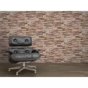 Image of Muriva Bluff Large Slate Wallpaper, Brown