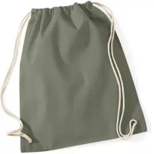 Image of Westford Mill - Cotton Gymsac Bag - 12 Litres (One Size) (Olive)