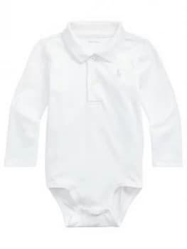 Image of Ralph Lauren Baby Boys Classic Polo Bodysuit - White