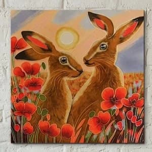 Image of Tile 8x8 Sharing Sundown By Judith Yates Wall Art