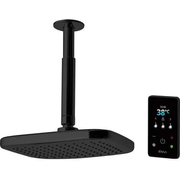 Image of Triton Envi 10.5Kw Thermo Black Electric Shower c/w Ceiling Fed Fixed Head - Triton GEENVF13