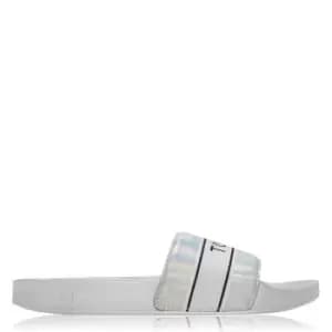 Image of Tommy Hilfiger Pool Slides - Silver