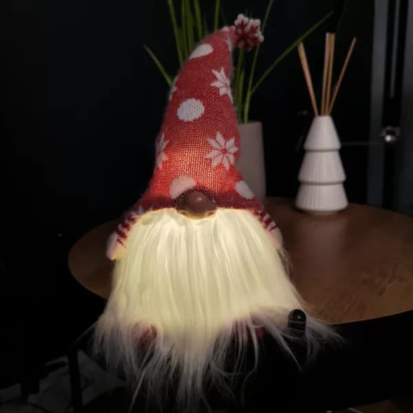Image of 30cm Battery Operated Light up Christmas Standing Gonk Decoration in Red