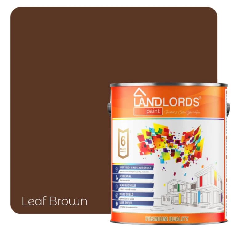 Image of LANDLORDS PAINT Masonry Paint - 20L - Weatherproof Exterior Wall Paint in Leaf Brown Leaf Brown Unisex 20L