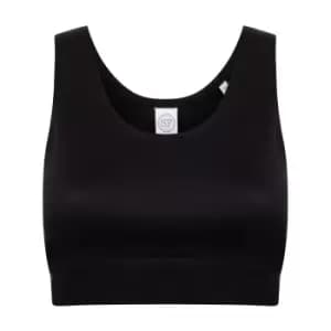 Image of Skinni Fit Womens/Ladies Fashion Sleeveless Crop Top (XS) (Black)