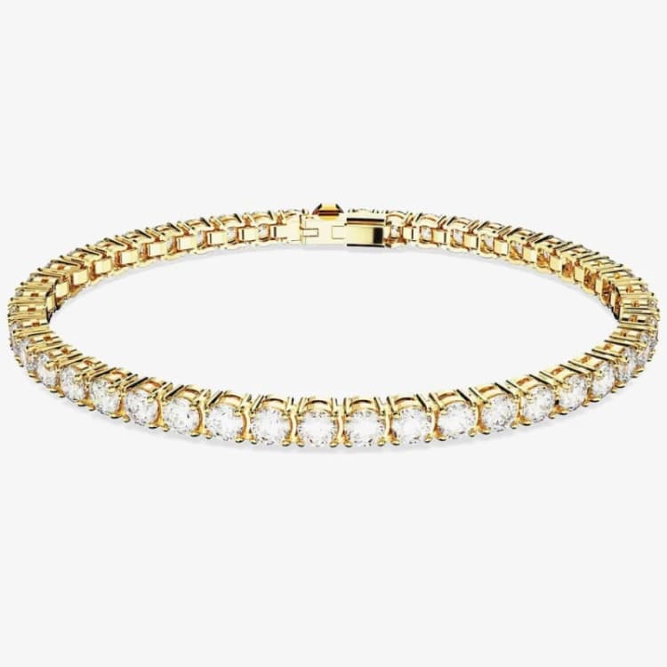 Image of Swarovski Matrix White Gold Plated Tennis Bracelet 5657664 M Gold