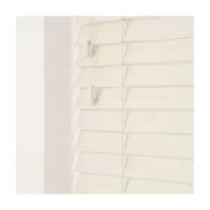 Image of 120cm Misty White Faux Wood Venetian Blind With Strings (50mm Slats) Blind With Strings (50mm Slats)