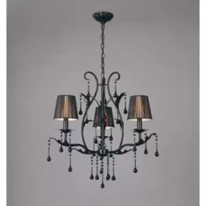 Image of Round Flur pendant light 3 Black bulbs