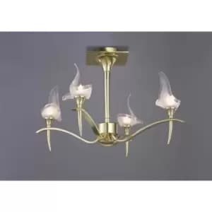 Image of Viena semi-flush light round 4 G9 bulbs, polished brass