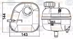 Image of Behr Radiator Tank 8MA376737-184 70825694 Genuine replacement part for Car