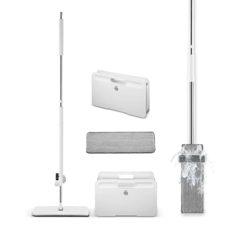 Image of Swan Elevate Self-Wringing Flat Mop and Folding Bu White unisex Medium