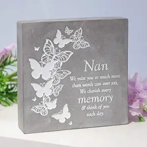 Image of Thoughts Of You Graveside Smooth Concrete Plaque - Nan