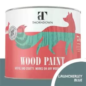 Image of Thorndown Launcherley Blue Satin Interior and Exterior Wood Paint 750ml