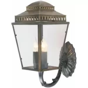 Image of Outdoor IP44 3 Bulb Wall Light Aged Brass LED E14 60W