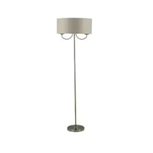 Image of Antique Brass Metal Candelabra Floor Lamp